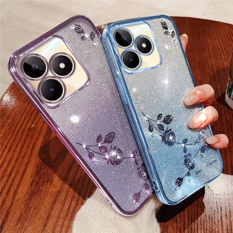 Custodia KADEM For Honor X60i 5G Fiore TPU Flessibile Sfumato - Rose Gold
