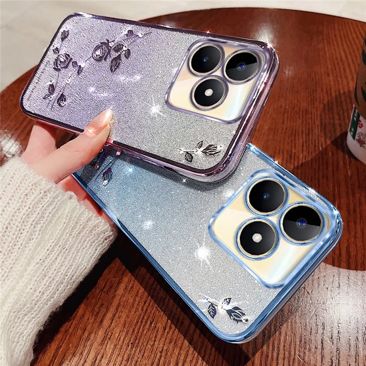 Custodia KADEM For Honor X60i 5G Fiore TPU Flessibile Sfumato - Rose Gold