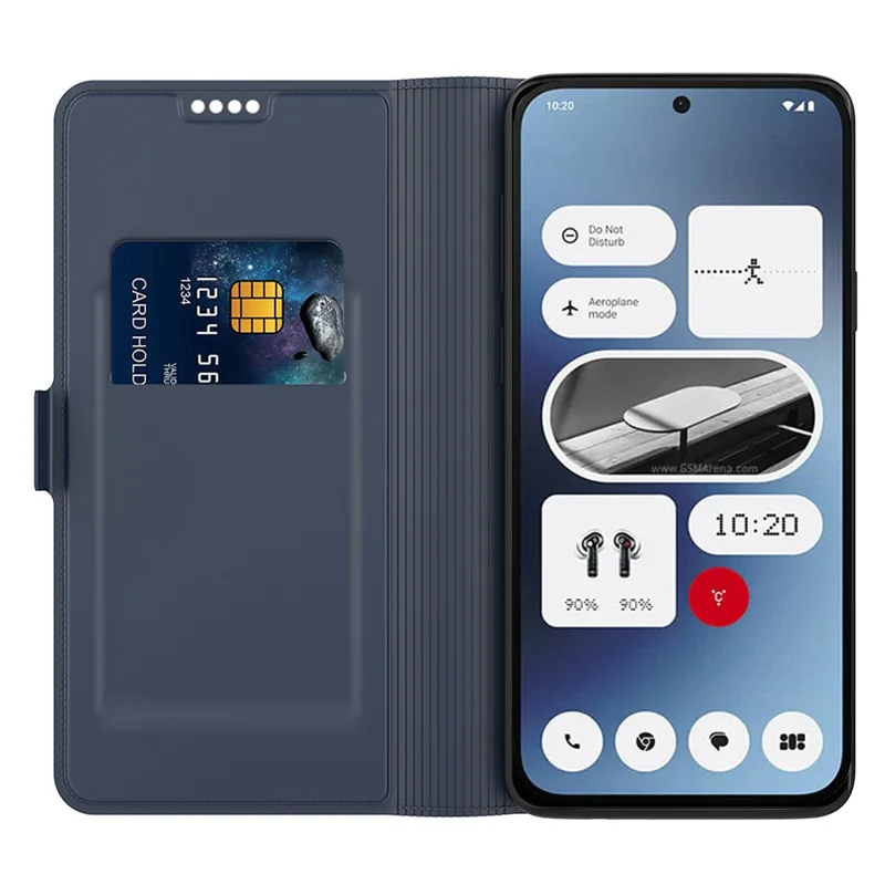 For Nothing CMF Phone 1 Case Shockproof TPU Inner Shell Leather Phone Cover Card Slot - Blue