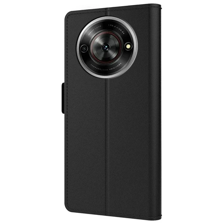 Pour ZTE nubia Focus Case Stand PU Leather Phone Cover Card Holder Mirror - Noir
