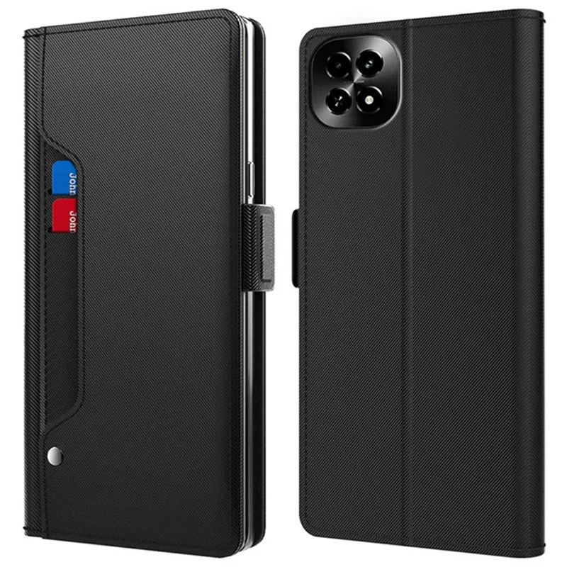 Per Realme V60 5G Case Stand PU Leather Phone Cover Card Holder Mirror - Nero