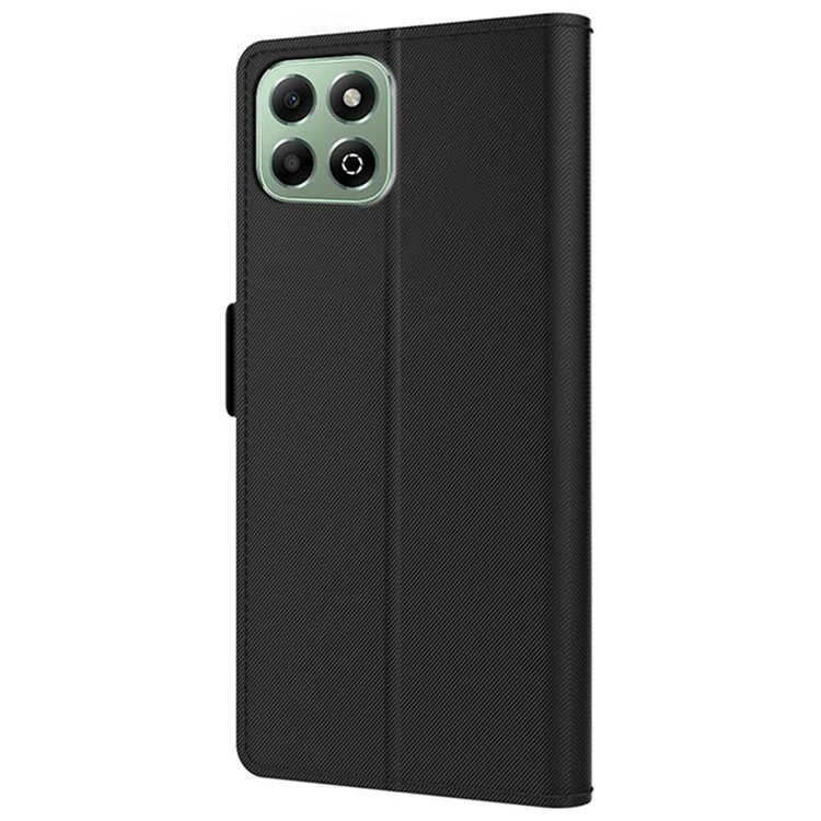 Pour Honor X6b 4G Case Stand pu Leather Téléphone Color Carte Holder Mirror - Noir