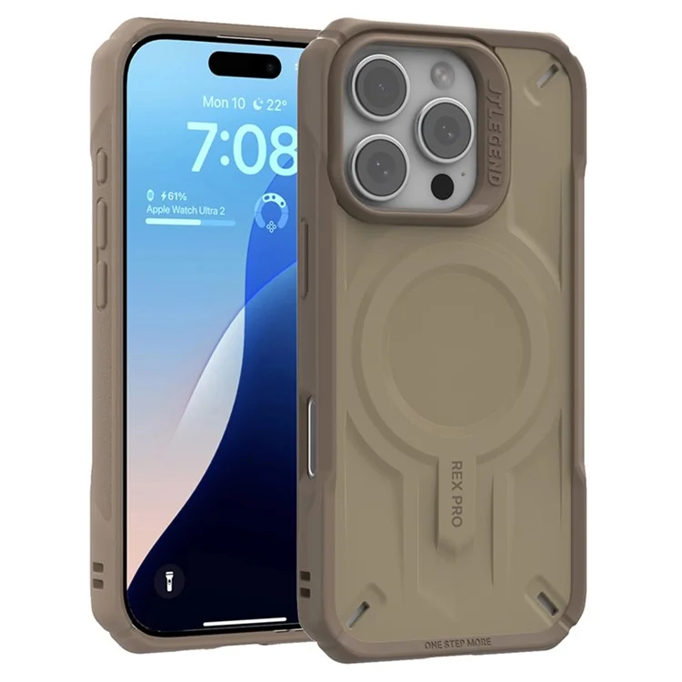Jtlegend Rex Pro Kooling Mag Series Для Iphone 16 Pro Magnetic Case PC+TPU Shockper Phone Cope - Хаки