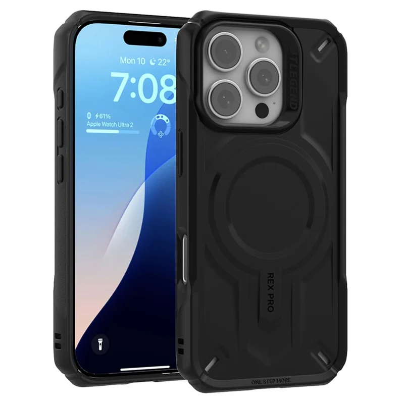 JTLEGEND REX Pro Kooling Mag Series Per iPhone 16 Pro Custodia Magnetica in PC+TPU a Prova di Urto - Nera