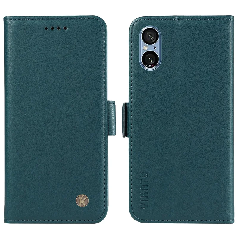 Yikatu YK-003 Для Sony Xperia 10 vi Case Swellet Stand Leather Phone Cover Buckle Buckle - Зеленый
