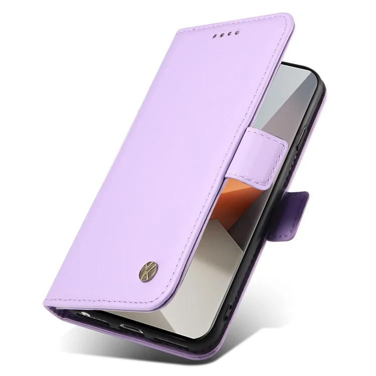 YIKATU YK-003 For Xiaomi Redmi Note 13 Pro+ 5G Case Wallet Stand Leather Phone Cover Side Buckle - Light Purple