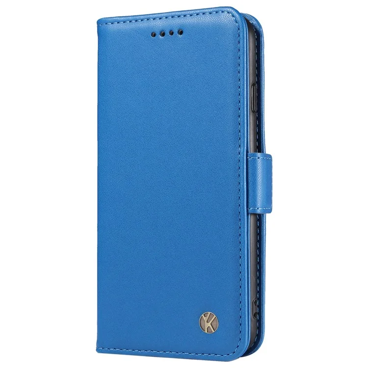 YIKATU YK-003 For Xiaomi Poco X6 5G / Redmi Note 13 Pro 5G Case Wallet Stand Leather Phone Cover Side Buckle - Sky Blue