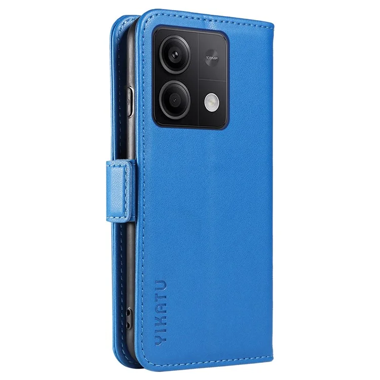 YIKATU YK-003 For Xiaomi Poco X6 5G / Redmi Note 13 Pro 5G Case Wallet Stand Leather Phone Cover Side Buckle - Sky Blue
