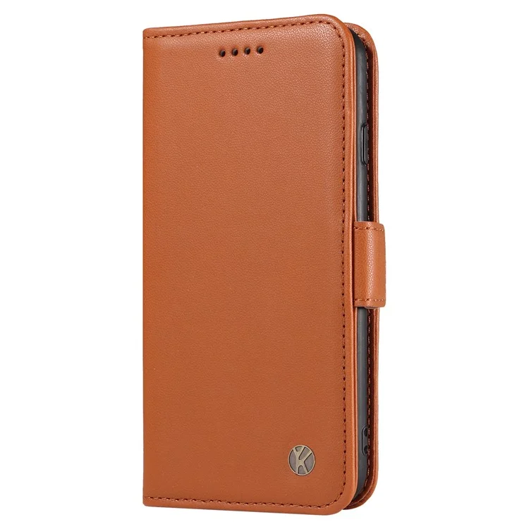 Yikatu YK-003 Para Honor X6b 4G Case Billetera Panel de Cuero Portada de Tapa Del Teléfono - Marrón