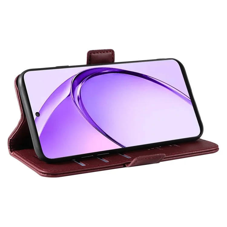 YIKATU YK-003 für Oppo A3 Pro (Global) 5G Hülle Geldbörse mit Ständer Ledertelefonhülle mit Seitenschnalle - Weinrot