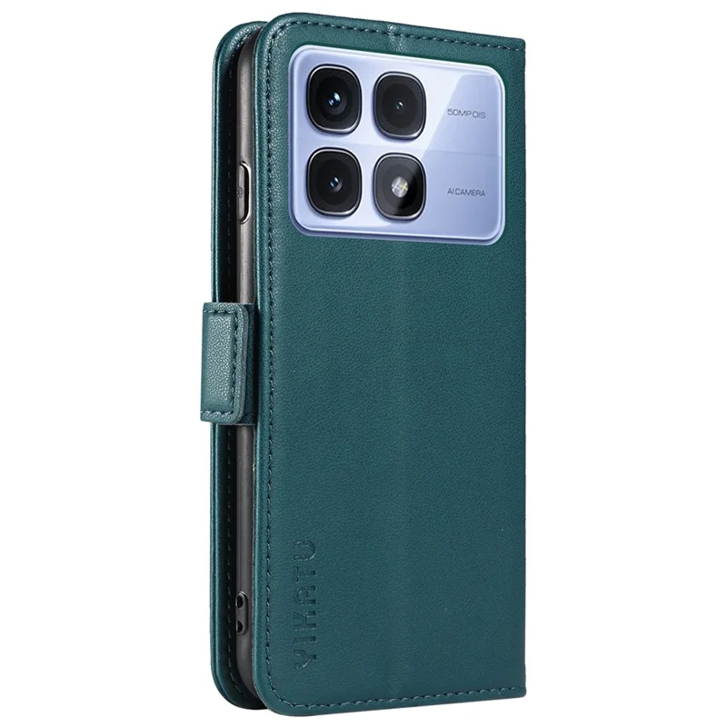 YIKATU YK-003 For Xiaomi Redmi K70 Ultra Case Wallet Stand Leather Phone Cover Side Buckle - Green