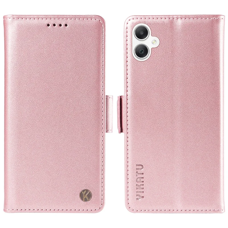 Yikatu YK-003 Для Samsung Galaxy A06 Case Wallet Stand Stand Кожаная Крышка Телефона Боковая Пряжка - Розовое Золото