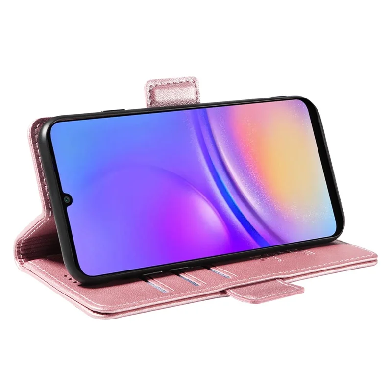 Yikatu YK-003 Для Samsung Galaxy A06 Case Wallet Stand Stand Кожаная Крышка Телефона Боковая Пряжка - Розовое Золото