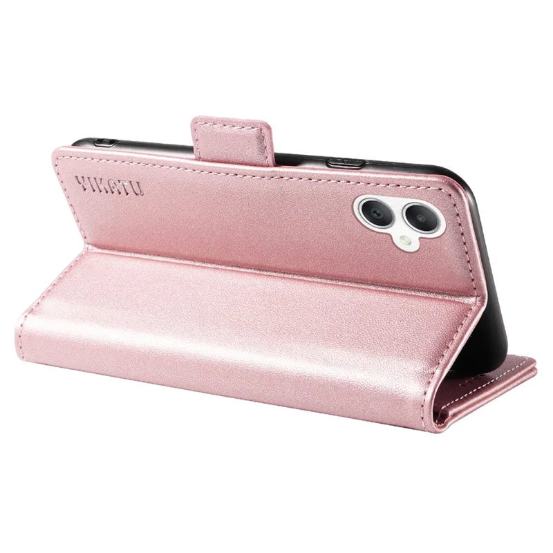 Yikatu YK-003 Для Samsung Galaxy A06 Case Wallet Stand Stand Кожаная Крышка Телефона Боковая Пряжка - Розовое Золото