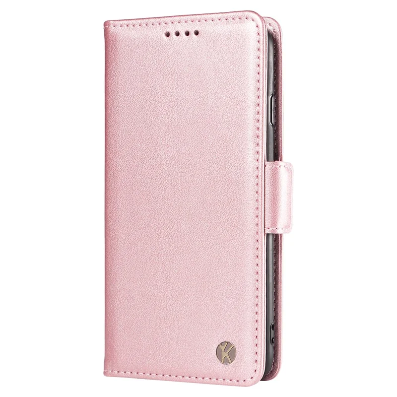 Yikatu YK-003 Для Samsung Galaxy A06 Case Wallet Stand Stand Кожаная Крышка Телефона Боковая Пряжка - Розовое Золото