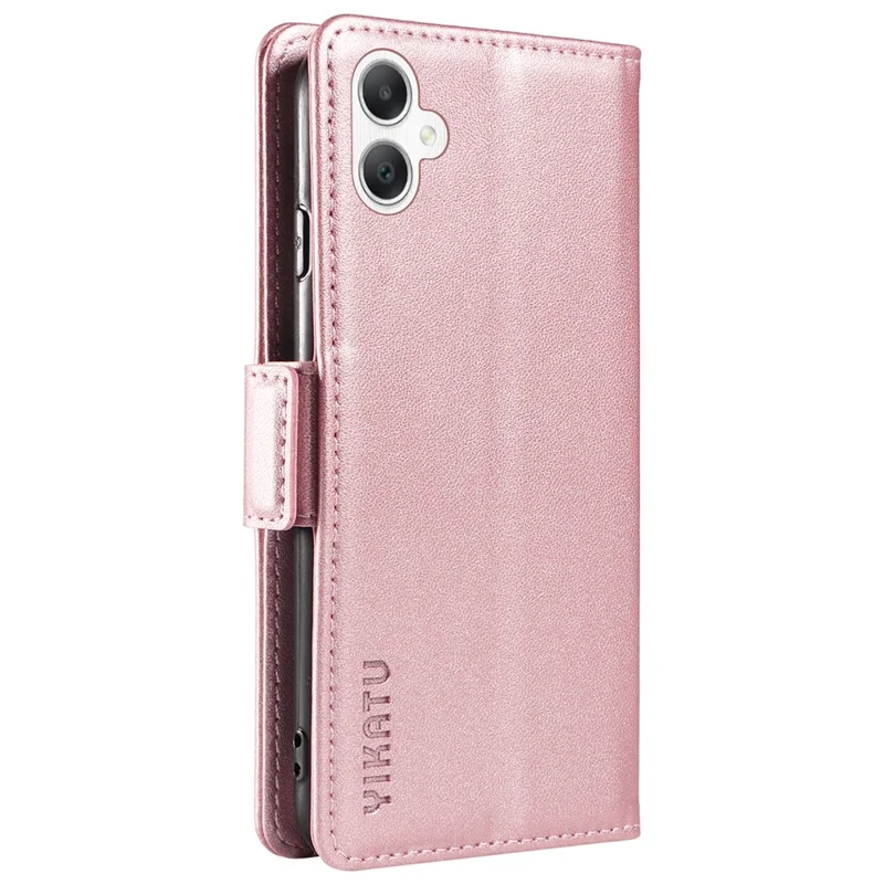 Yikatu YK-003 Для Samsung Galaxy A06 Case Wallet Stand Stand Кожаная Крышка Телефона Боковая Пряжка - Розовое Золото