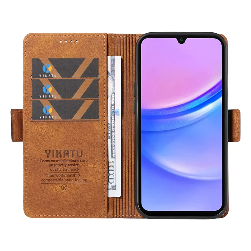 YIKATU YK-005 für Samsung Galaxy A16 5G / A16 4G Hülle PU Leder Brieftasche Handyhülle - Braun