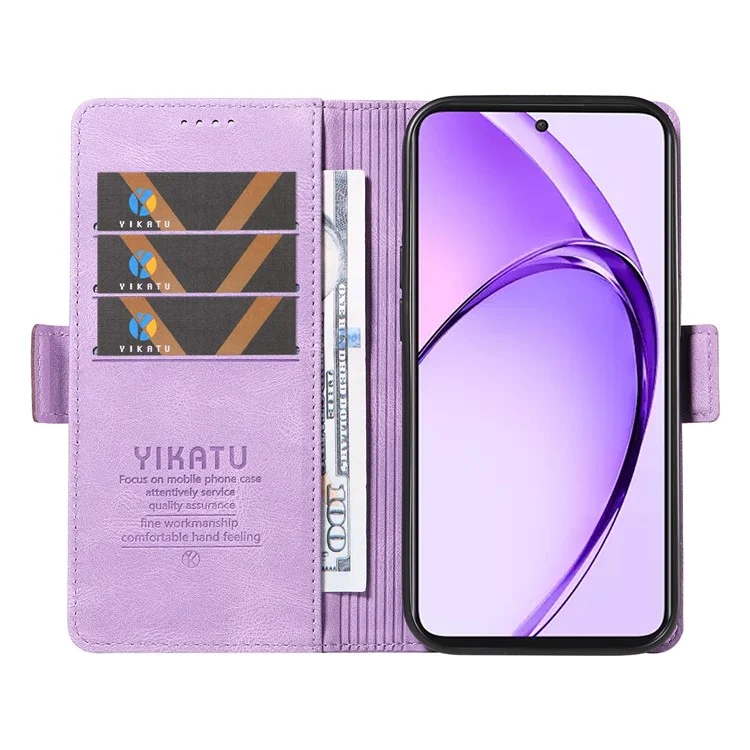 YIKATU YK-005 für Oppo A3 Pro (Global) 5G Hülle Leder Geldbörse Handyhülle Touchfühlendes - Lila