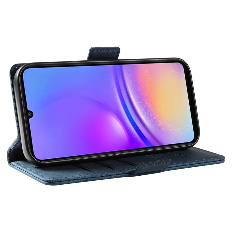 Yikatu YK-005 Para Samsung Galaxy A06 Case PU Leather Willet Tel Phone Touch Touch Touch - Azul