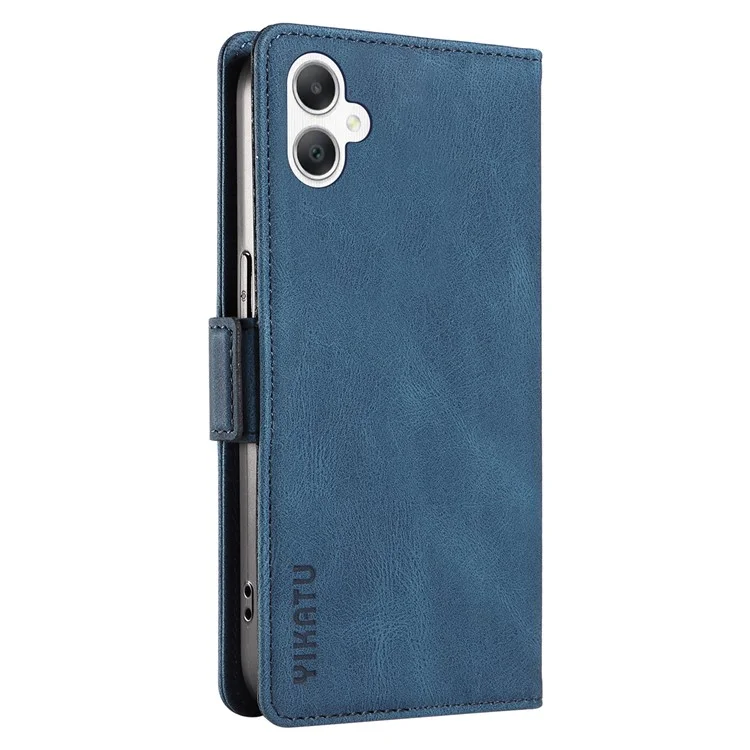 Yikatu YK-005 Para Samsung Galaxy A06 Case PU Leather Willet Tel Phone Touch Touch Touch - Azul