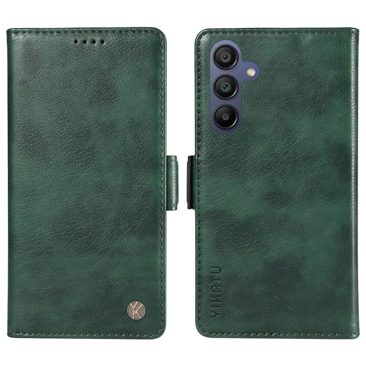 YIKATU YK-007 For Samsung Galaxy A17 5G / A26 5G / A16 5G / A16 4G Case Side Buckle PU Leather Phone Cover Litchi Texture - Green