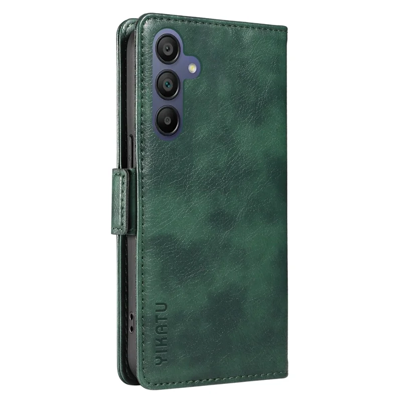 YIKATU YK-007 For Samsung Galaxy A17 5G / A26 5G / A16 5G / A16 4G Case Side Buckle PU Leather Phone Cover Litchi Texture - Green