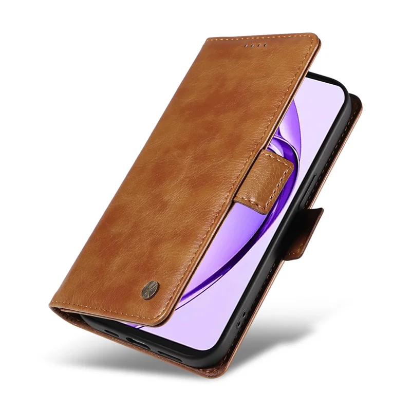 YIKATU YK-007 For Oppo A3 Pro (Global) 5G Case Side Buckle PU Leather Phone Cover Litchi Texture - Brown