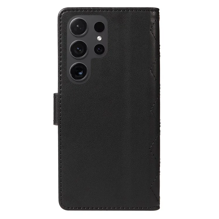 Para Samsung Galaxy S24 Ultra Case Willet Wallet Telephip Tobina Con Correa Para el Hombro, Correa de Muñeca - Negro