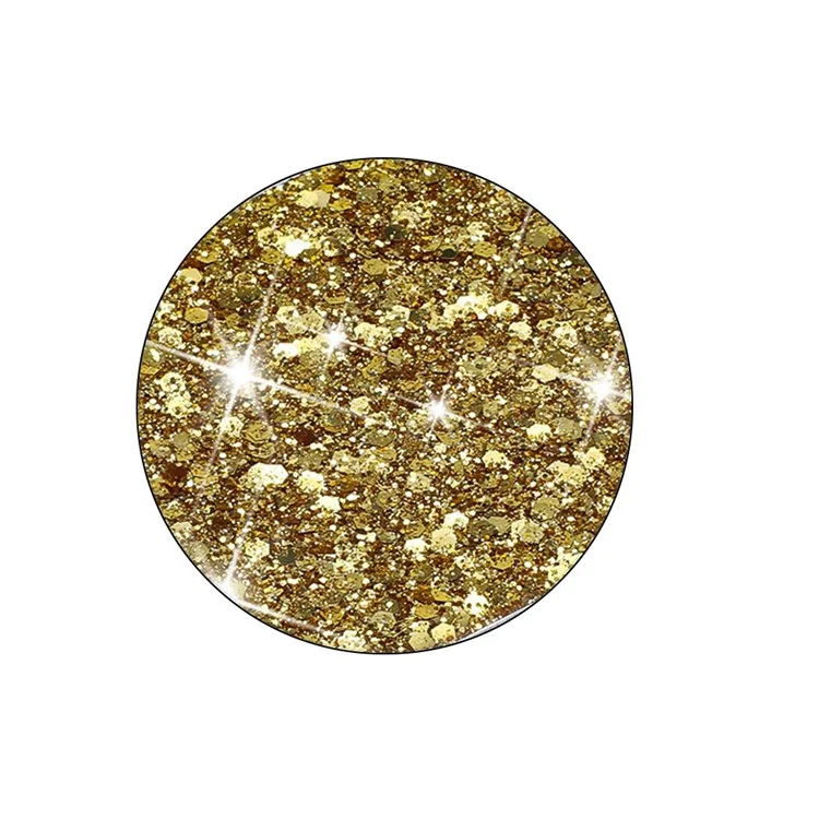 For iPhone 16 Pro Max Case TPU Drop Protection Epoxy Glittery Sequins Phone Cover - Gold