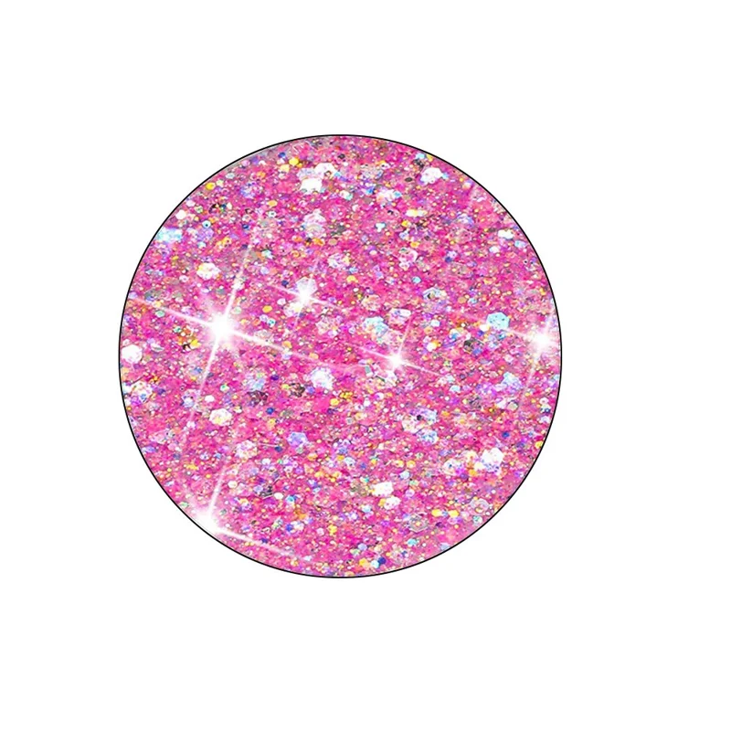 Für iPhone 16 Pro Case TPU Drop Protection Epoxy Glittery Sequins Phone Cover - Pink