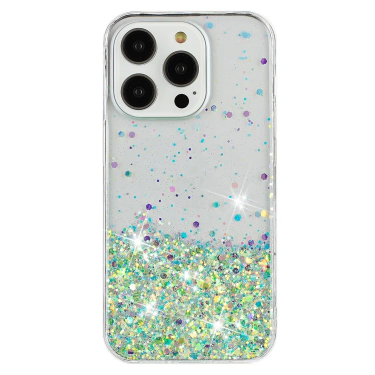 Capa para iPhone 16 Pro Glitter Sparkle Luminous Epoxy TPU - Verde