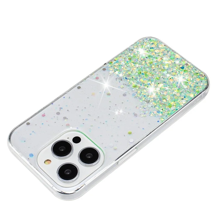 Capa para iPhone 16 Pro Glitter Sparkle Luminous Epoxy TPU - Verde