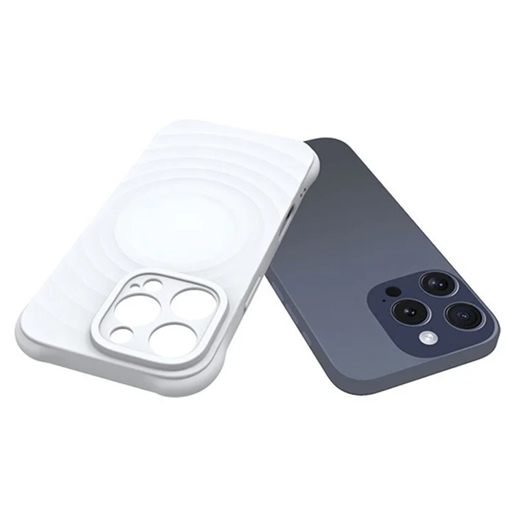 Bulk Purchasing 10Pcs / Pack For iPhone 16 Pro Max Case TPU Matte Shockproof Phone Cover Water Ripple Texture - White
