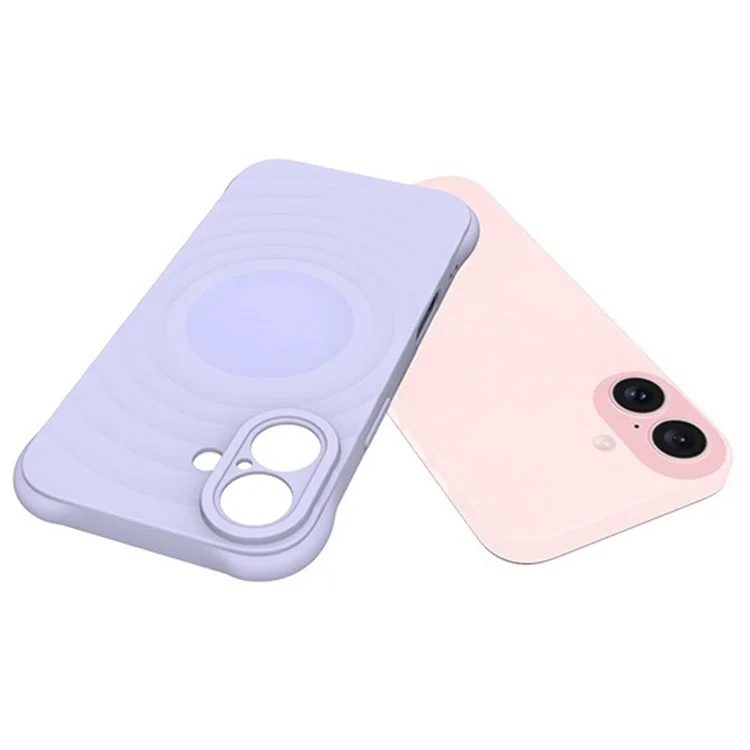 Acquista 10 pezzi / confezione per iPhone 16 Case TPU Matte Shockproof Phone Cover Water Ripple Texture - Viola