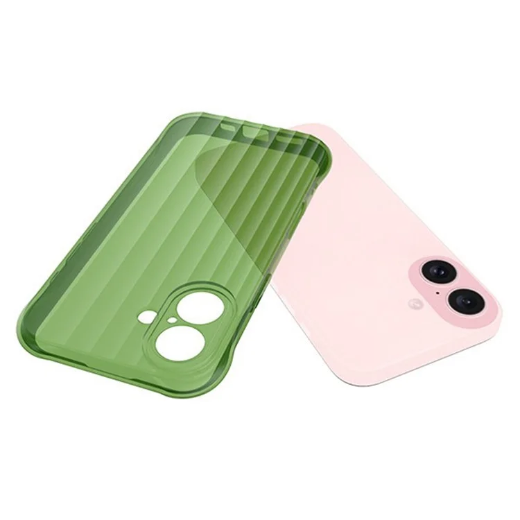 Großeinkauf 10Stk / Packung für iPhone 16 Plus Hülle Wellenmuster TPU Schutzhülle - Matcha Grün