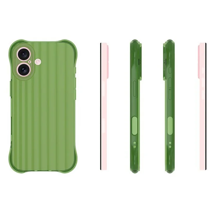 Großeinkauf 10Stk / Packung für iPhone 16 Plus Hülle Wellenmuster TPU Schutzhülle - Matcha Grün