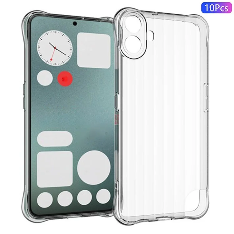 Bulk Buy 10Pcs / Pack For Nothing CMF Phone 1 Case Corrugated Texture TPU Protective Phone Cover - Transparent