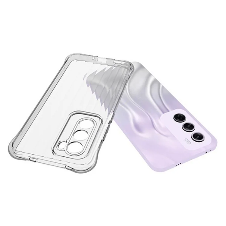 Bulk Buy 10Pcs / Pack For Oppo Reno12 Pro 5G (Global) Case Corrugated Texture TPU Protective Phone Cover - Transparent