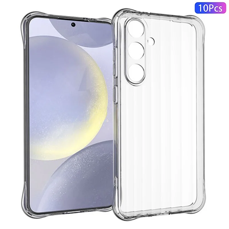 Compra a Granel 10pcs / Paquete Para Samsung Galaxy S24 fe Case Corrugado Textura TPU Tepterse Protectivo Cubierta - Transparente