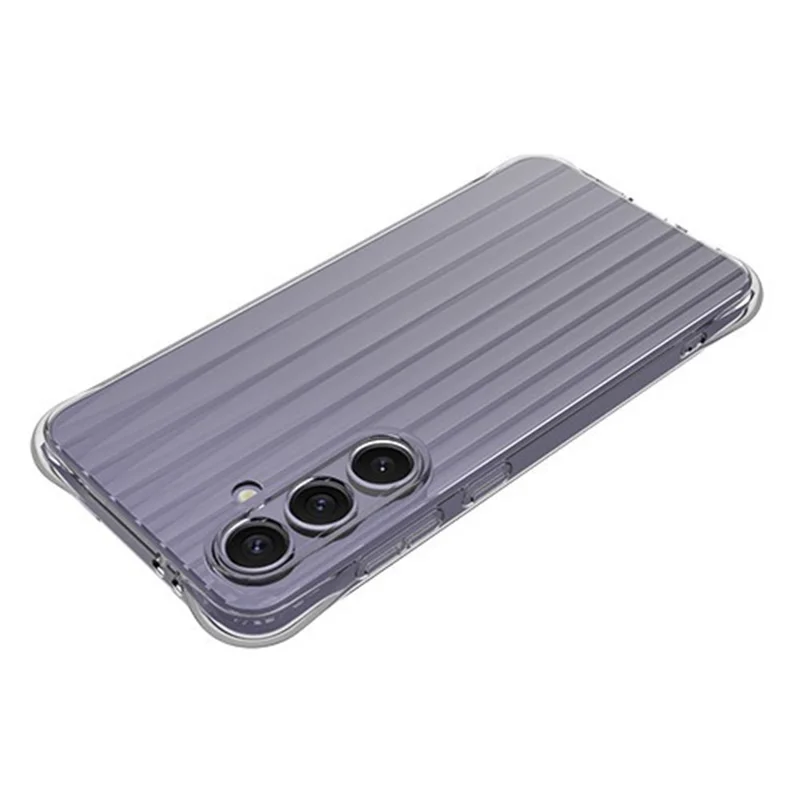 Compra a Granel 10pcs / Paquete Para Samsung Galaxy S24 fe Case Corrugado Textura TPU Tepterse Protectivo Cubierta - Transparente