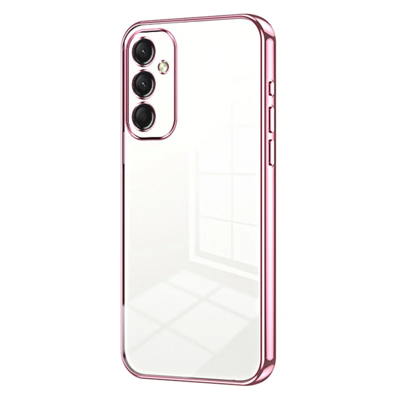 For Samsung Galaxy A16 5G / A16 4G Case Electroplating Frame Soft TPU Phone Cover - Pink