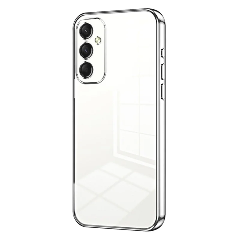 For Samsung Galaxy A16 5G / A16 4G Case Electroplating Frame Soft TPU Phone Cover - Silver