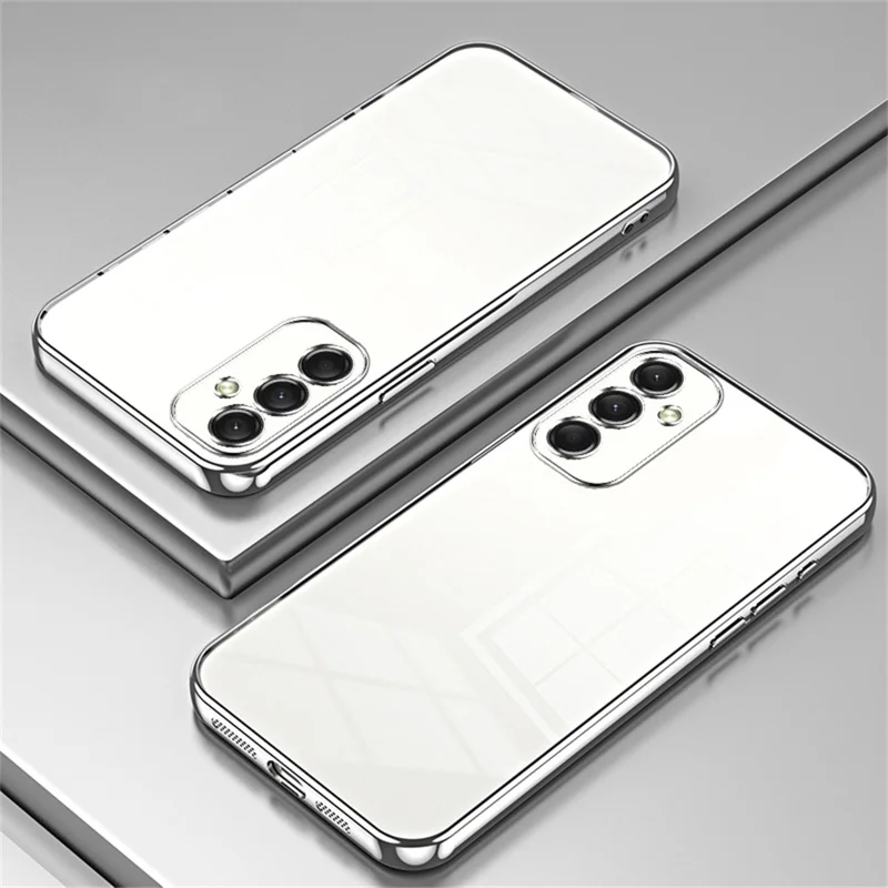 For Samsung Galaxy A16 5G / A16 4G Case Electroplating Frame Soft TPU Phone Cover - Silver
