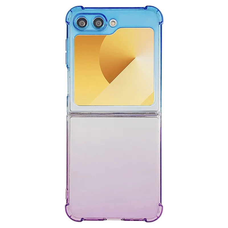 Per Samsung Galaxy Z Flip6 5G Case Gradient Color Anti-Scratch TPU Phone Cover - Blu+Viola