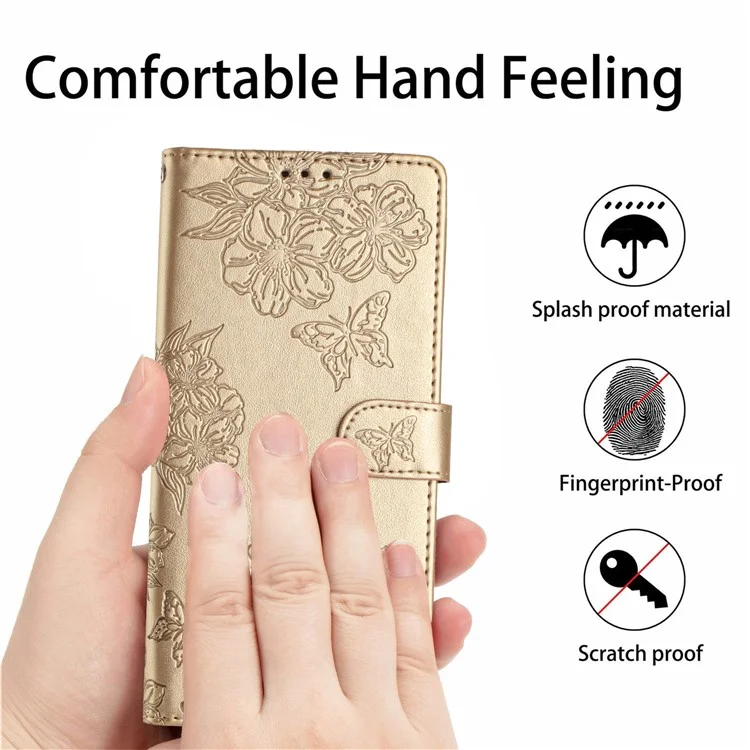 Для OnePlus Nord 4 Case Butterfly Цветочный Защитник PU - Золото