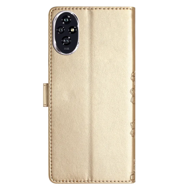 Для Чести 200 Pro 5G Case Butterfly Flowerply-ropry-roobre Cuethe Chatle Cople Cople Cople Thenge - Золото