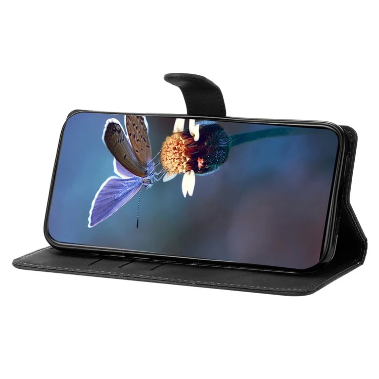 Para OnePlus Nord 4 Capa Borboleta Flor Padrive Pele-Toque Couro Telefone - Preto
