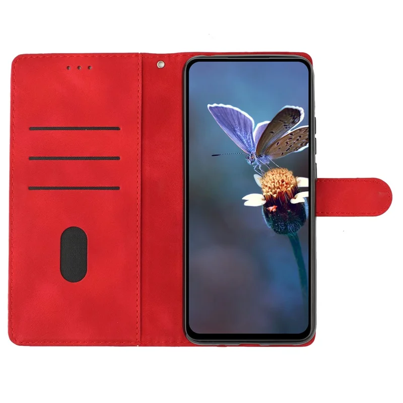 For Sony Xperia 10 VI Case Butterfly Flower Pattern Skin-Touch Leather Phone Cover - Red