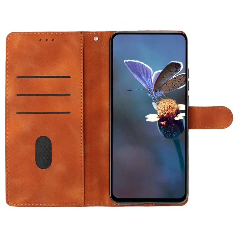 For Honor 200 Lite Case Butterfly Flower Pattern Skin-Touch Leather Phone Cover - Brown