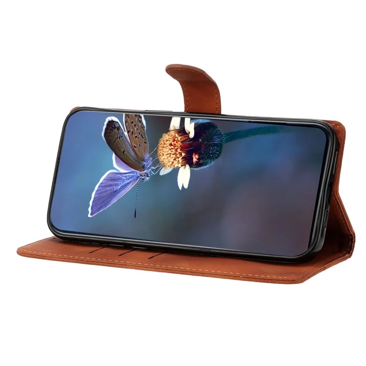For Honor 200 Lite Case Butterfly Flower Pattern Skin-Touch Leather Phone Cover - Brown